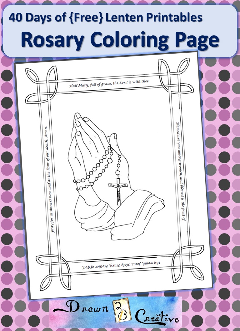 Free Printable Rosary Coloring Pages : Rosary Coloring Page Etsy