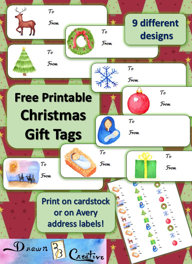 free printable holiday gift tags for students