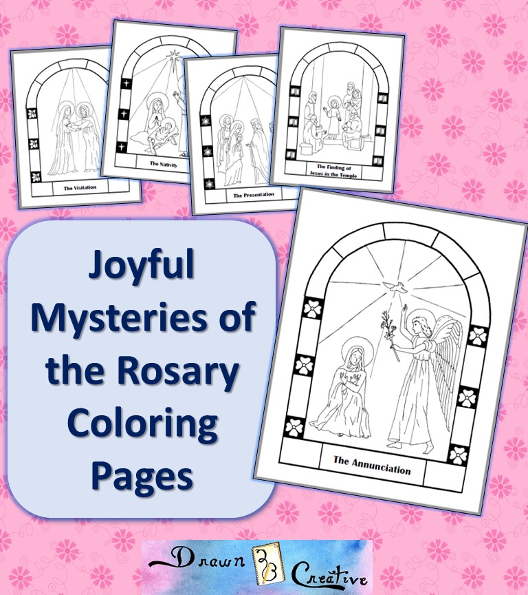 The First Joyful Mystery of the Rosary The Annunciation Coloring Page