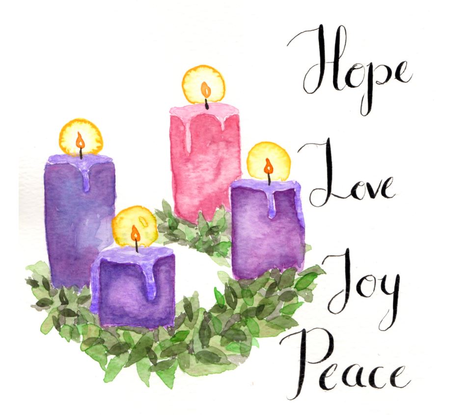 Advent Wreath Watercolor - Drawn2BCreative